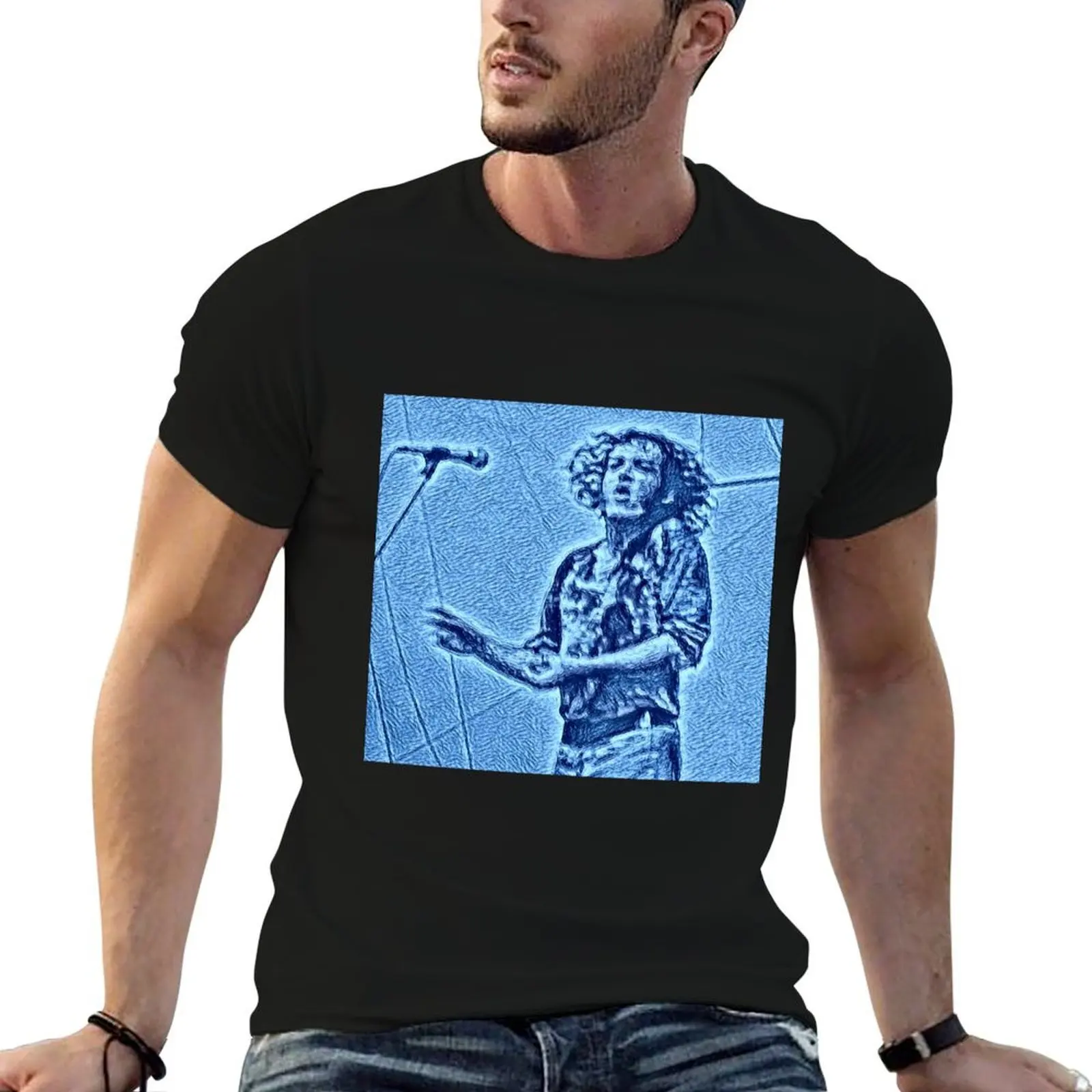 

Joe Cocker Digital Drawing T-Shirt t shirts for man cotton man t shirt summer t shirts designer T-shirt