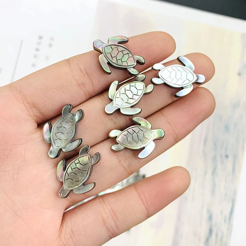 2PCS Natural Tortoise Abalone Shell Charms Pendants Mother Pearl Shell Pendants for Jewelry Making Finding Necklace Accessories