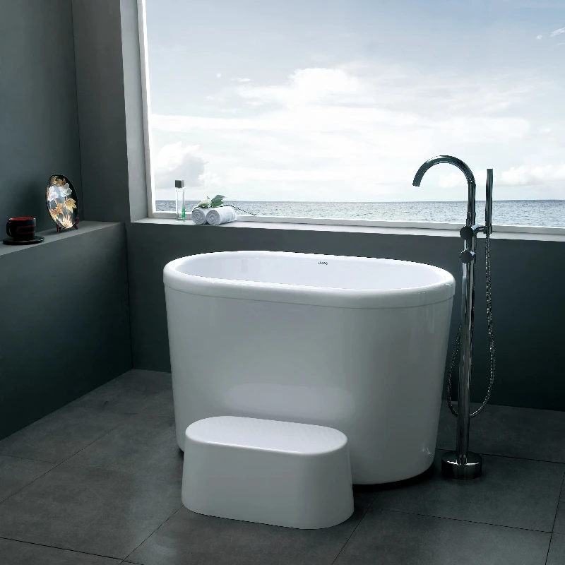 

Small bathtub size modern independent soaking round bathtub