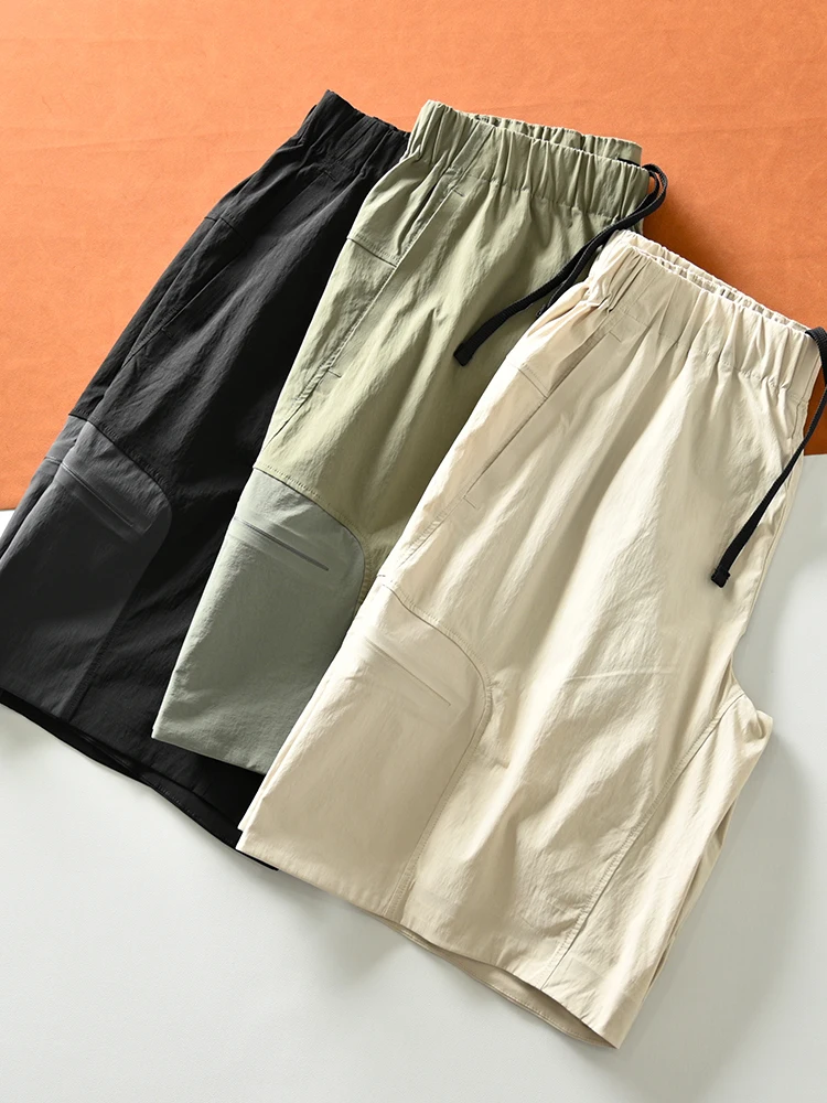 Lightweight Summer Men's Workwear Shorts Quick Dry Five-Quarter Pants Fashionable Urban Style Loose Fit Youth Casual Wear