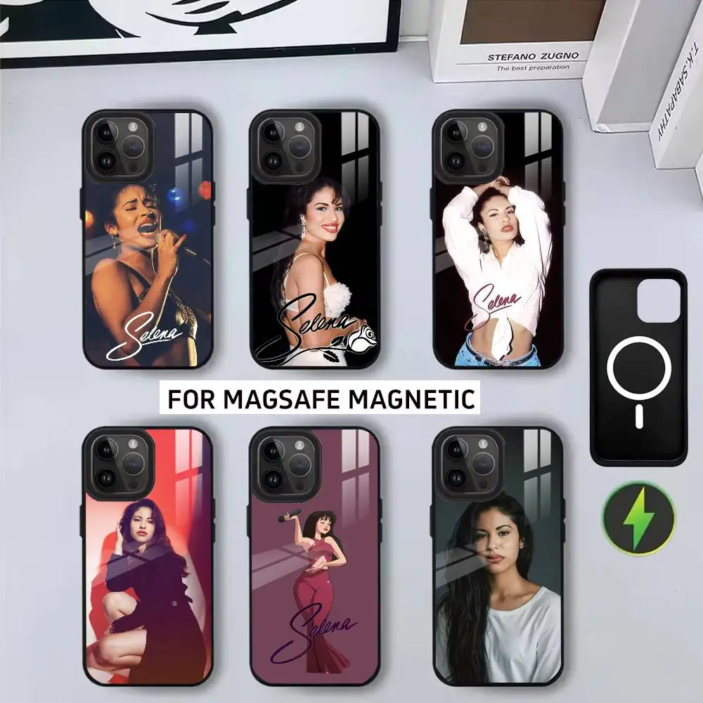 

Beauty Чехол для телефона Singer S-Selena Q-Quintanilla для iPhone 17,16,15,14,13,12,11 Plus, Pro Magnetic для беспроводной зарядки Magsafe
