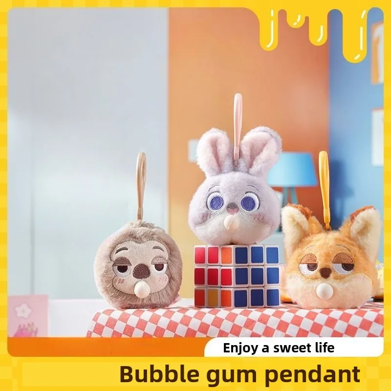 

Flocked Material Couple Birthday Festival Gift Kawaii Stress-Relief Charm Nick Fox Judy Rabbit Plush Keychain 2025 New Trending