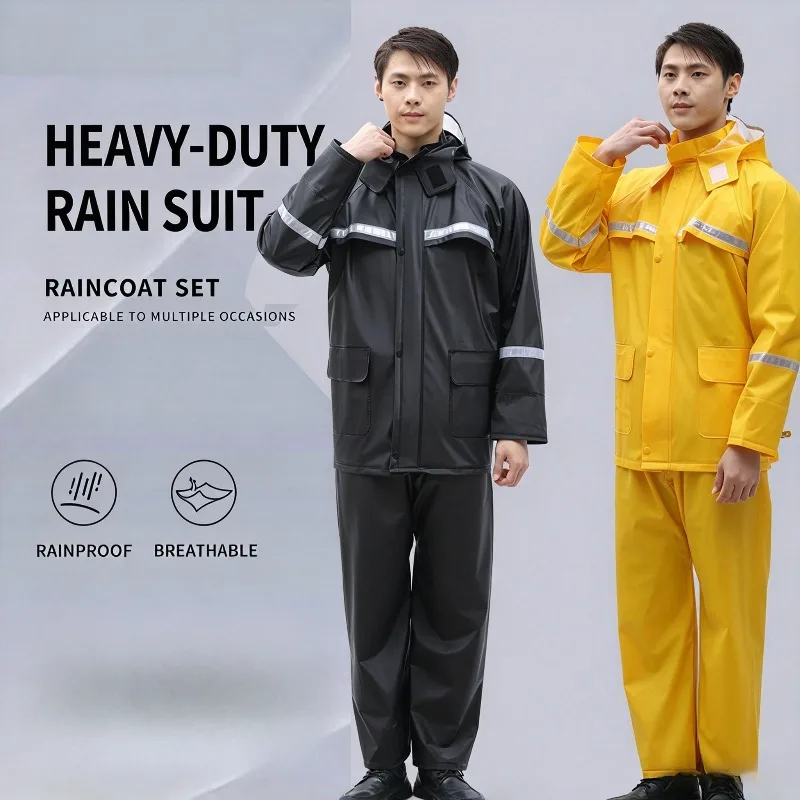 Raincoat and Rainpants Suit Full Body Rainstorm Prevention Electric Bicycle Motorcycle  Riding Reflective Split Raincoat