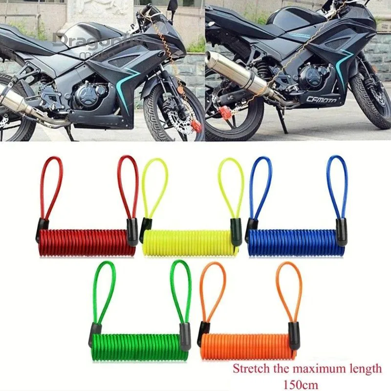 

Bike Spring Cable Lock Anti-Theft Rope Alarm Disc Lock Bicycle Security Reminder Motorcycle Theft Protection 120-150cm