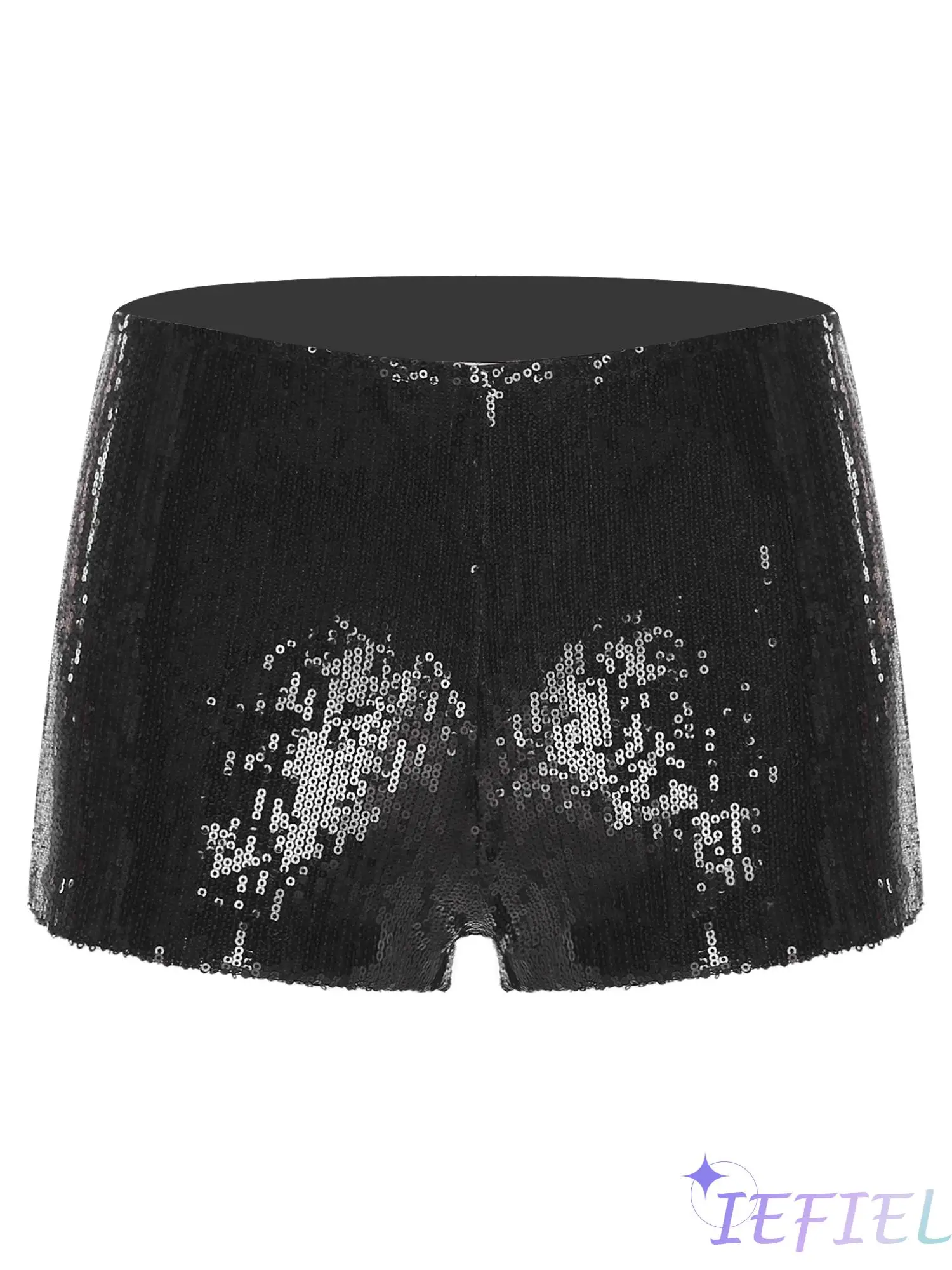 شورت نسائي مزين بالترتر مع تصميم بطبعة الفهد الحيواني وبطانة مريحة وملابس حفلات جريئة لمناسبات الهذيان وليالي النادي