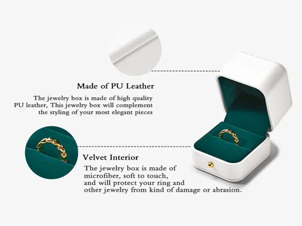 Oirlv Luxuriöse Romantische Leder-Schmuckgeschenkbox Ringbox Halskettenbox Ringverpackung Aufbewahrungsbox Ring-Organizer für Hochzeitsdekoration – Detail 14
