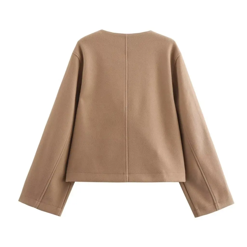 

Women's Elegant Casual Double-sided Woolen Cardigan Short Jacket Autumn New Collar B88761