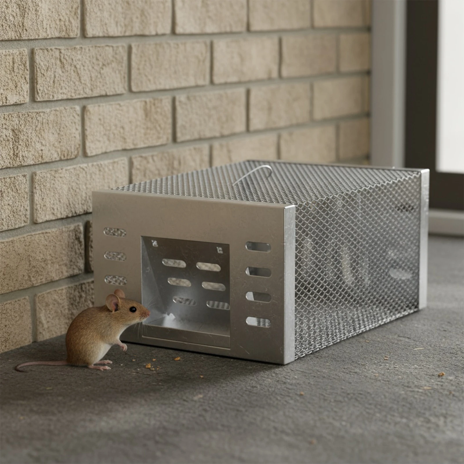 الإنسان الذكية مزدوجة الباب فخ الجرذ الصلب لا قتل لايف الصيد مع ثقوب الهواء الفئران فخ فعالة الصحية آمنة قفص الماوس الفخاخ #3