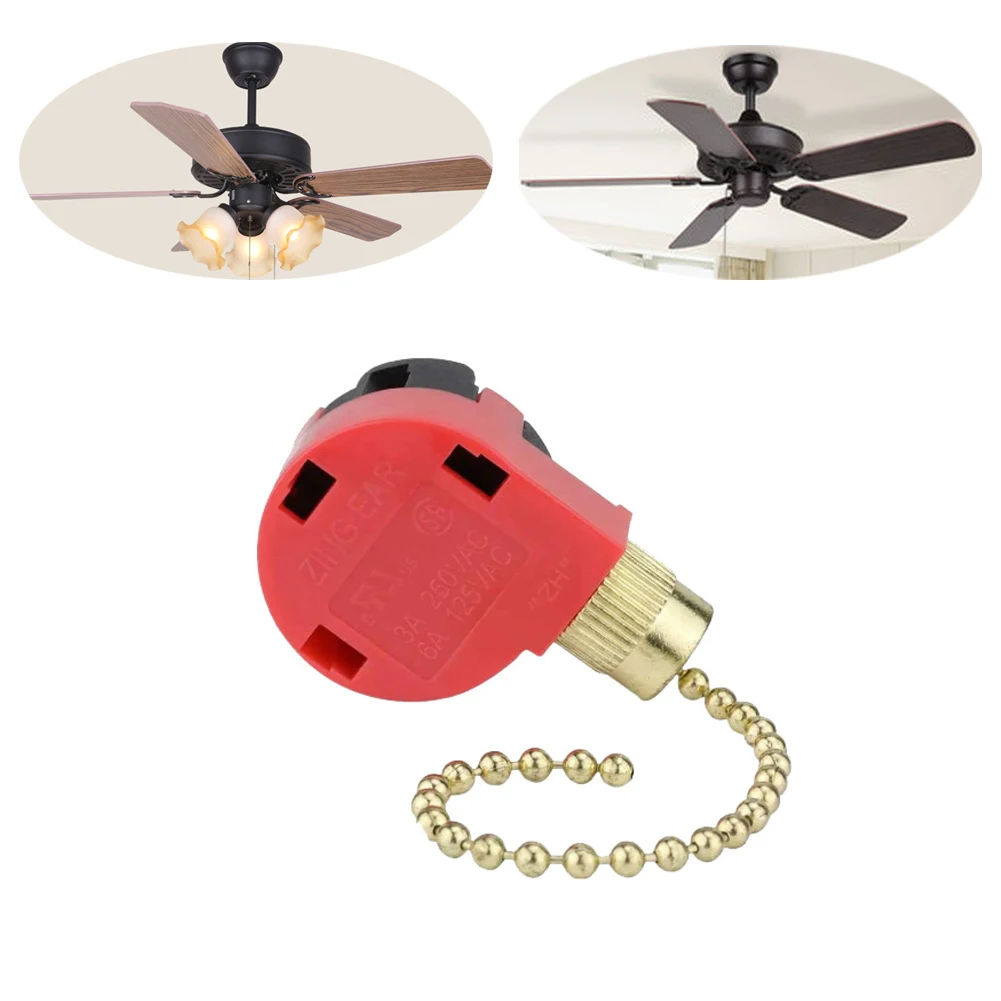 

1PCS Ceiling Fan Switch 125/250V 3/6A 3 Speed 4 Wire Fan Pull Chain Switch Replacement Speed Control Chandelier Rope Switch