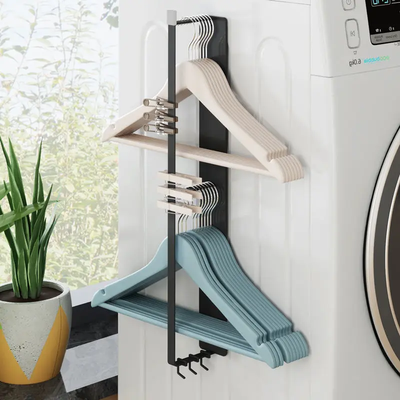 Magnetic Hook Hanger Storage Balcony Washing Machine Wall-mounted Punching-free Clothes Hanger Multi-functional Storage Rack NEW