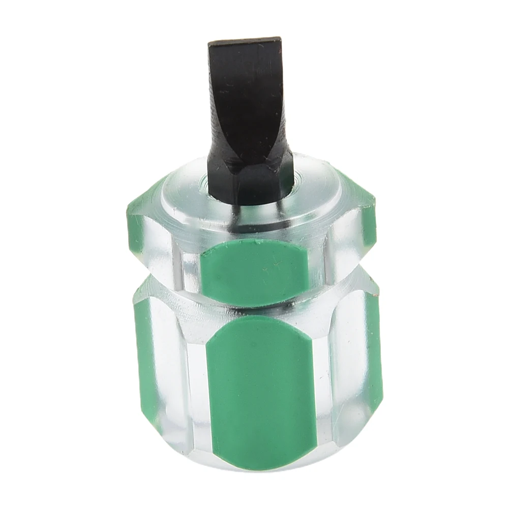4pcs Small Portable Flat Head /Cross-Head Screw Driver Transparent Short Anti-slip Handle Screwdriver Repair Tools