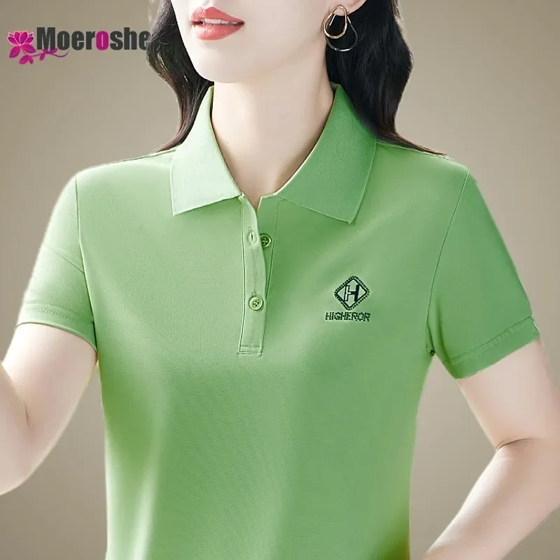 Summer Short Sleeve Tee Women's Shirt Polo for Ladies Clothes Woman 2024 T-shirt Plus Size Clothing Shirts Aesthetic T-shirts