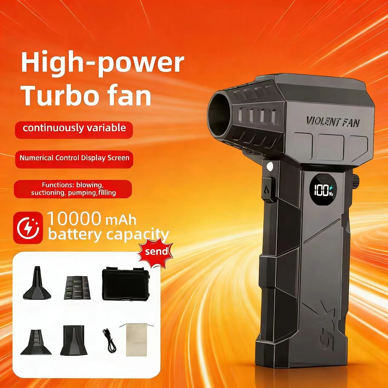 

НОВИНКА 2025: Высокопроизводительный портативный ручной вентилятор X5 для уборки автомобилей и парикмахерских работ, турбинный вентилятор