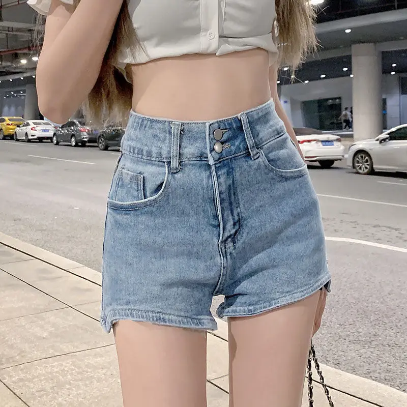 

Hot Girl High-Waisted Stretch Denim Shorts Women's Clothing2024New niche design slimming shorts for outerwear with a sense of fa