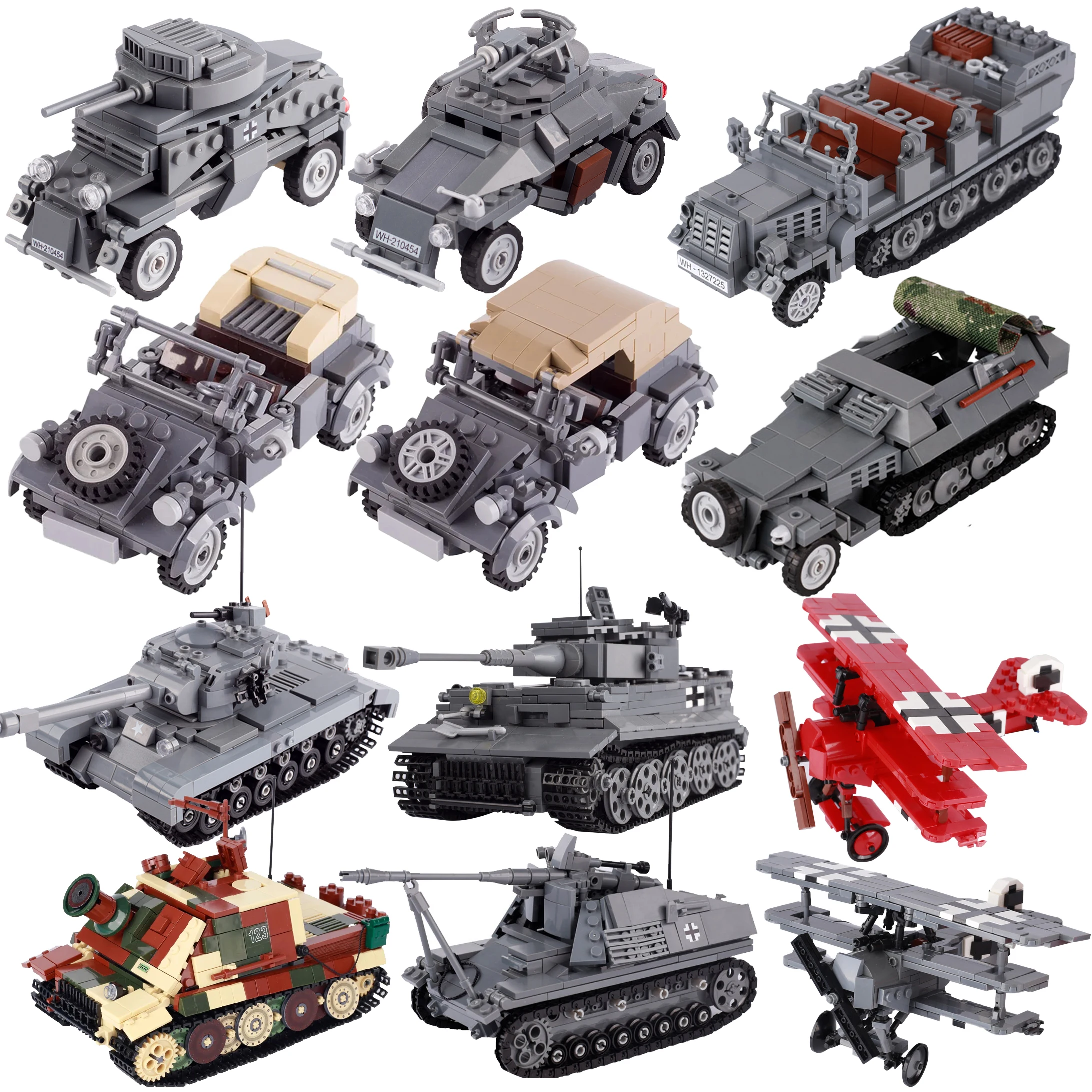 MOC WW2 US Militay Main Battle Tank Building Blocks Fighter LCM3 Armored Vehicle Car Bricks Toys Boys Gift