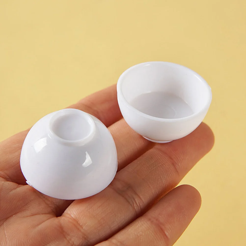 18 Pcs Miniature Food and Play Tiny Houses Dollhouse Bowls Plastic Tableware Model