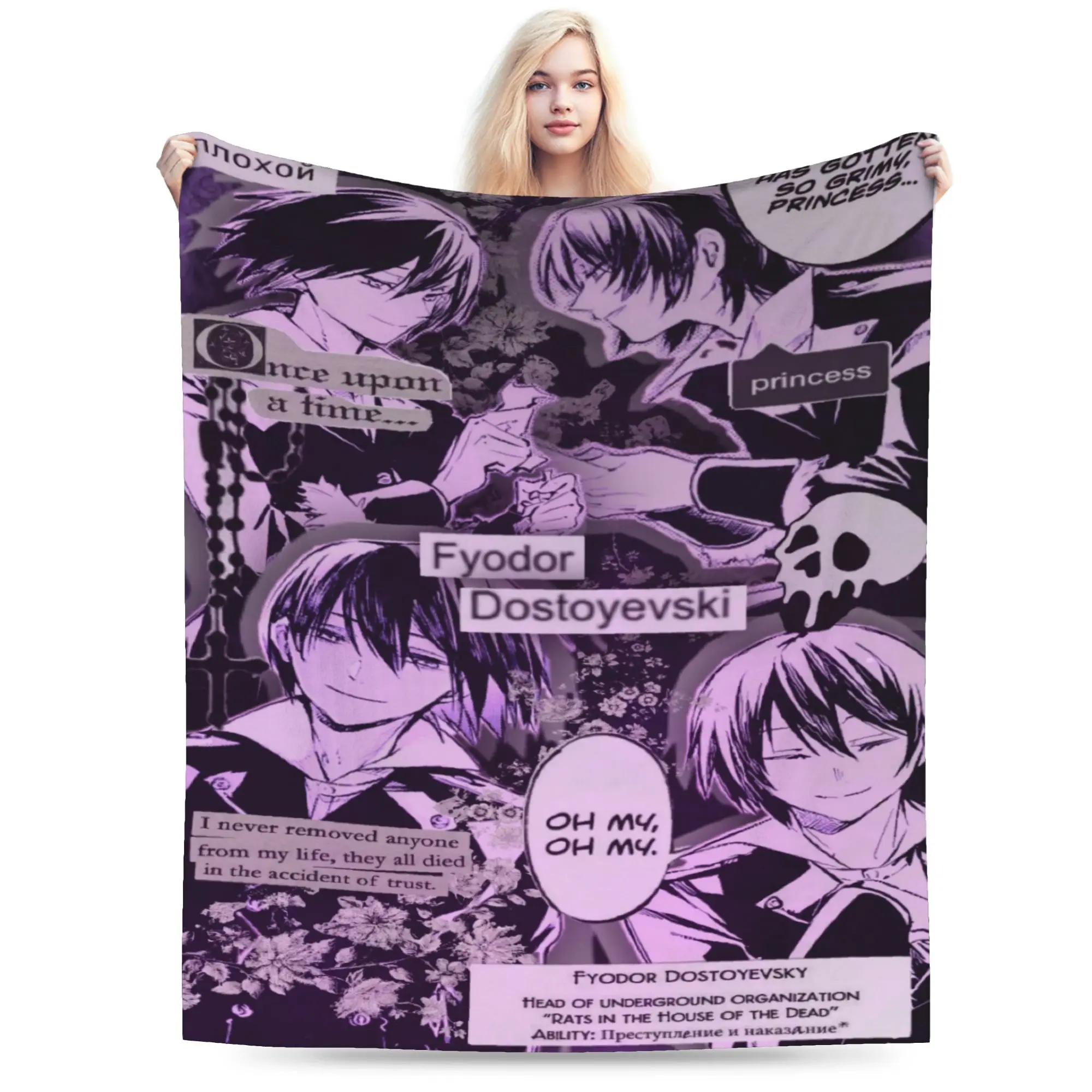 Fyodor D From B-Bungo Stray Dogs Blanket Quality Warm Soft  Throw Blanket Winter Picnic Living Room Novelty Bedspread