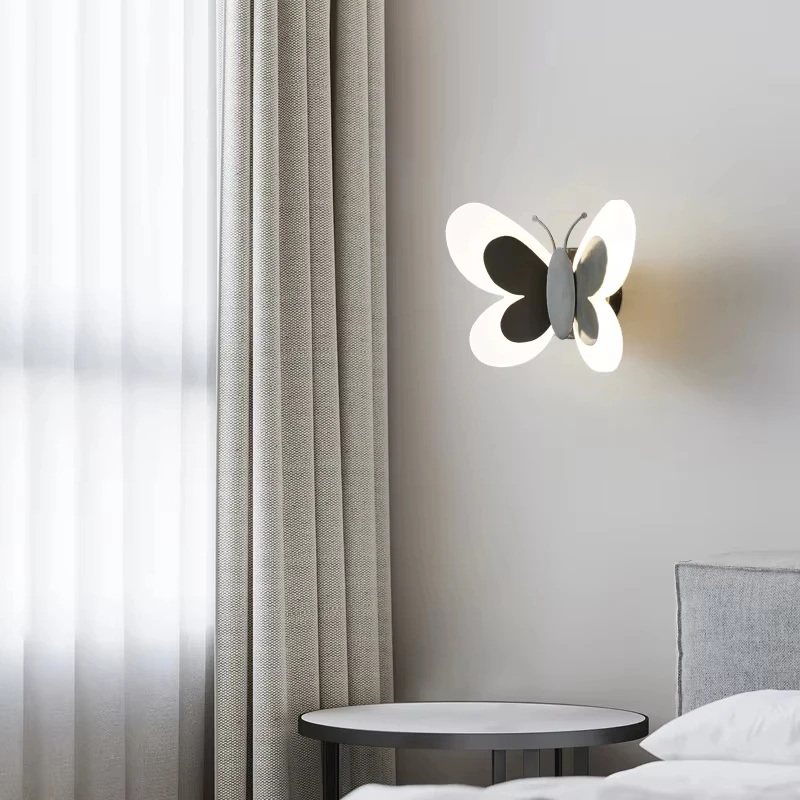 

Indoor Gold Copper Butterfly Bedside Lighting LED 3 Colors Lifelike Creative Wall Lamp for Home Living Room Decor