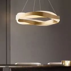 2025 Modern Luxury LED Pendent Lamp For Living Room Bedroom Dining Room Kitchen Hanging Light Round Ring Art Chandelier Lighting