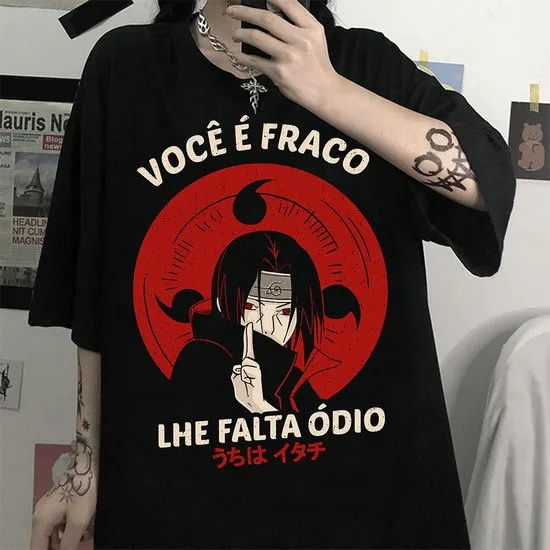 

NARUTO Uchiba Akatsuhito European Size Women's Short Sleeve Cotton Loose Printing T-Shirt Breathable Y2K'wwh