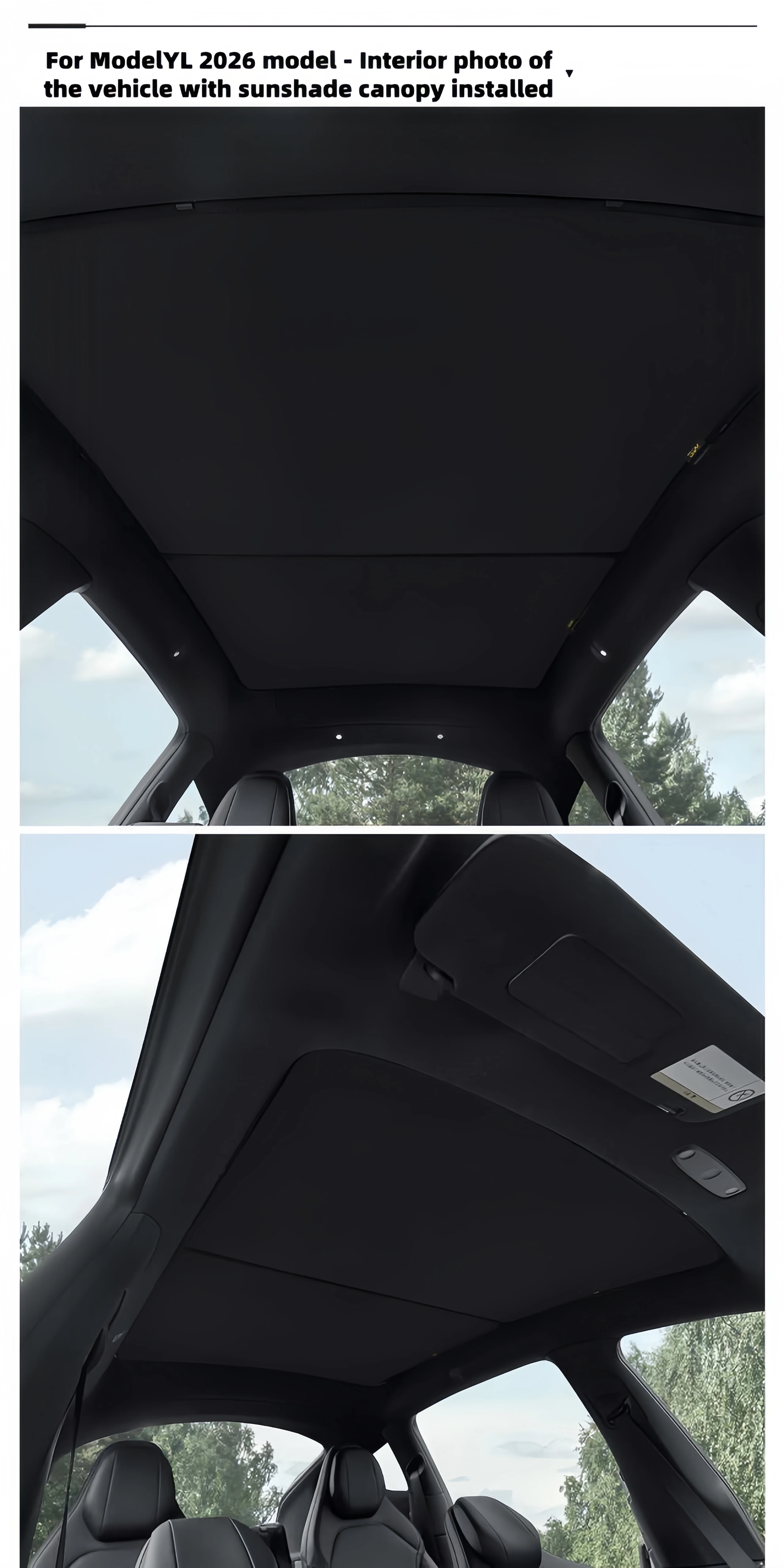 Für Model Y Yuniper /Model YL 2026+ Vorhang Auto-Dachisolierung Eiskristall UV-Schutz Wärmebarriere Deckenschutz – Detail 35