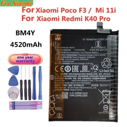 2024 Years BM4Y 100% Original Battery For Xiaomi Poco F3 Redmi K40 Pro K40Pro 4520mAh Battery Batteries Bateria Fast Shipping