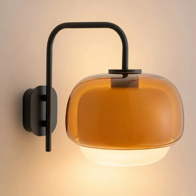 Modern Minimalist Wall Lamps Glass Lampshade LED Wall Sconces Designer Bedroom Living Room Hotel