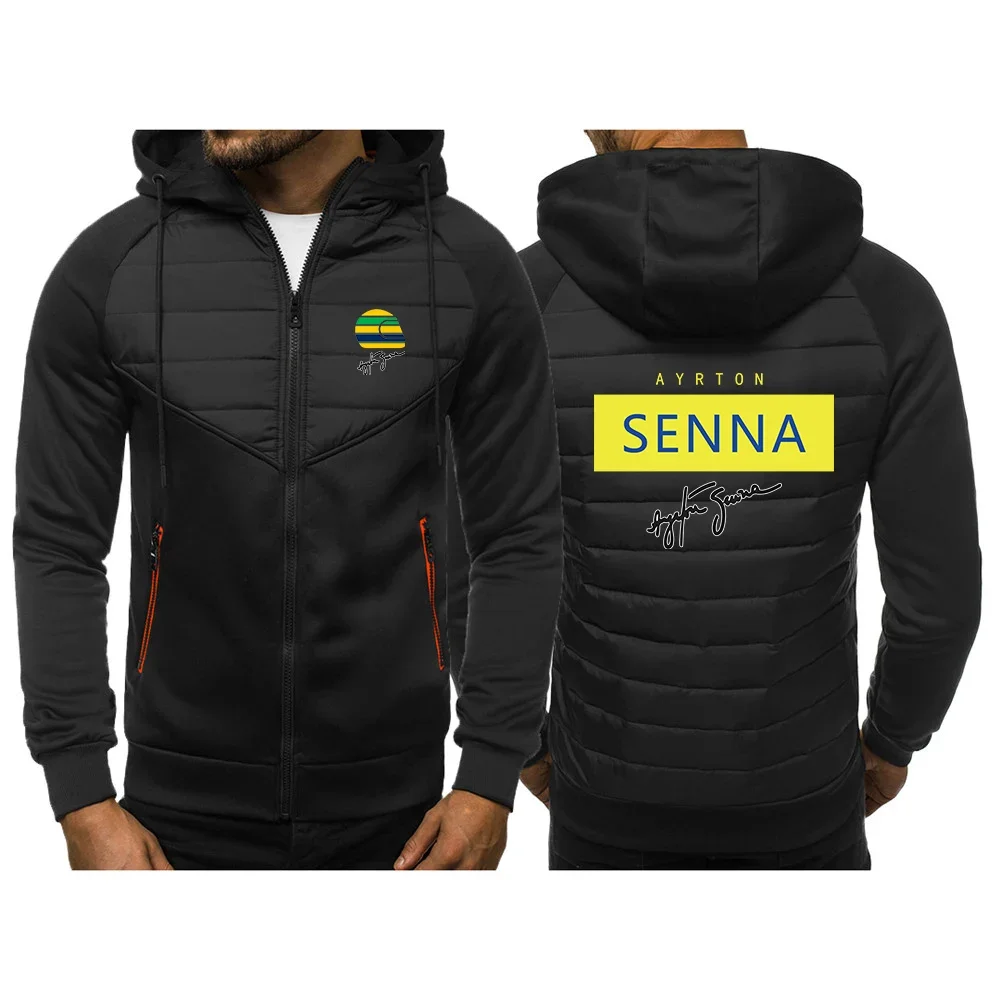 2024 New Men Ayrton Senna Solid Color Pullover Comfortable Casual Fleece Oversized Hoodie Long Sleeve Streetwear Sweatshirt Tops