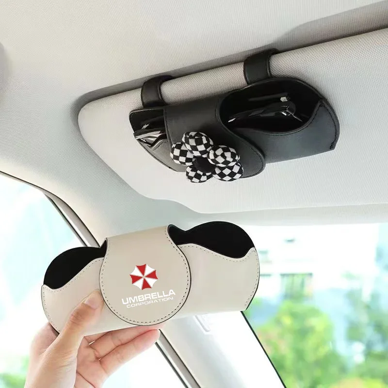 

Car Sun Visor Leather car Sunglasses Holder Car Glasses Clip Auto Accessories for Umbrella