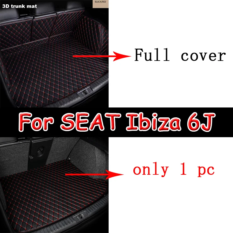 

Автомобильный багажник, подставка для хранения для SEAT Ibiza 6J 6P MK4 2008 ~ 2017, водонепроницаемая искусственная кожа, коврик для багажника, автомобильные аксессуары