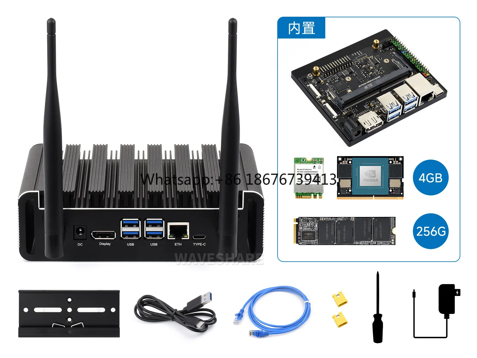 Aluminum Alloy Passive Cooling Case Kit for Jetson Orin,Supports Jetson Orin Nano/NX Module,Onboard Power Button With Indicator