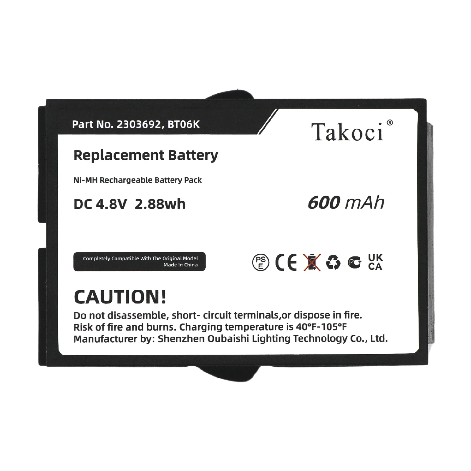 

Replacement Battery 600mAh for IKUSI,TM70/1, TM70/2, RAD-TS,RAD-TF transmitters, T71, T72 ATEX transmitters,BT06K, 2303692