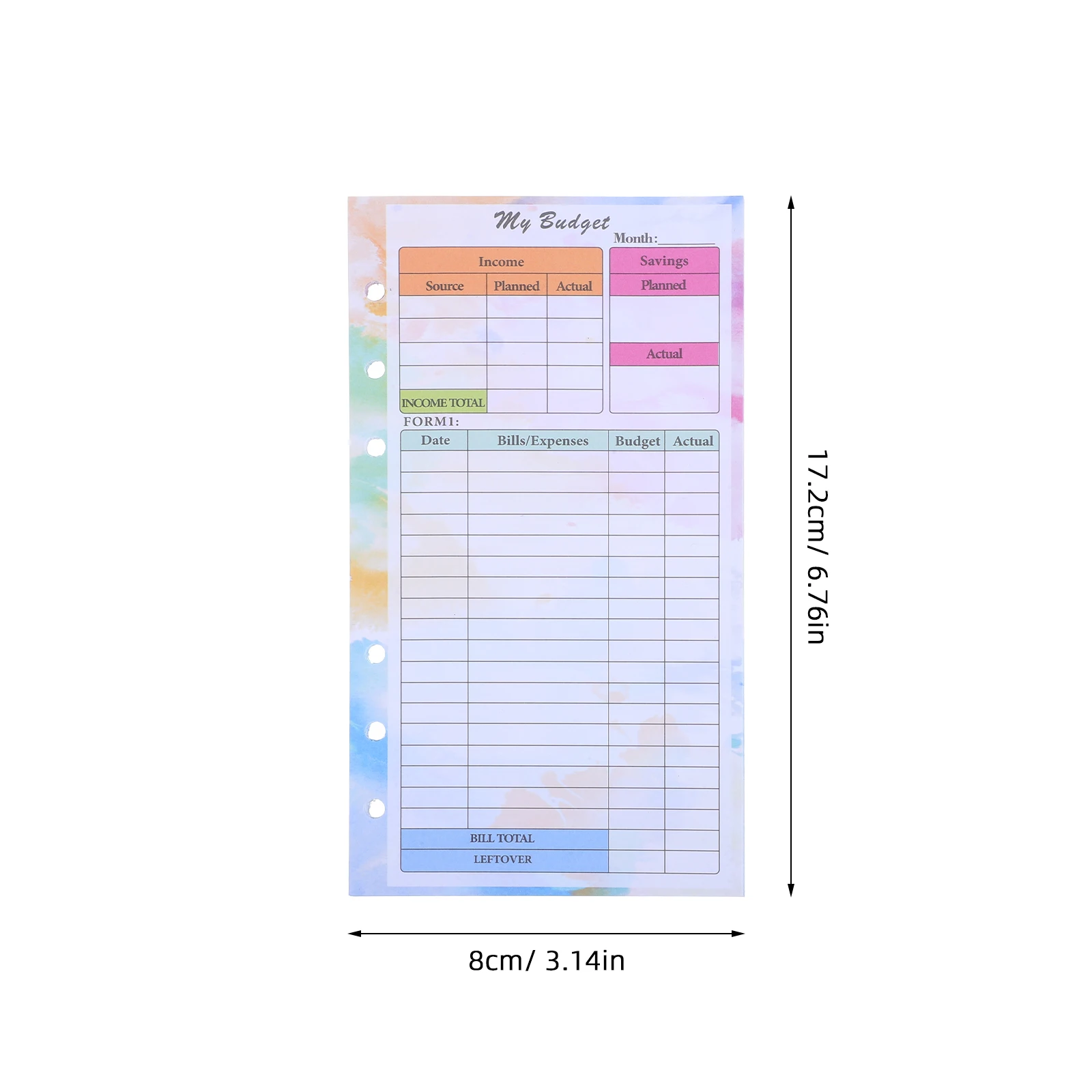 14 Sheets Planner Refills Budget Planner Inserts 6 Hole Binder Refill Paper Thick Quality Expense Tracker Notebook
