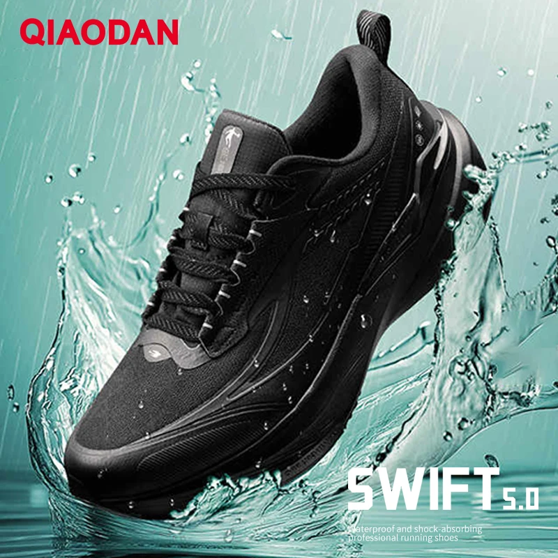 

QIAODAN Yuyan 5 Men's 2025 Winter Waterproof Sports Shoes Shock-absorbing Non-slip Rainy Day Running Shoes Sneakers QXB023254206