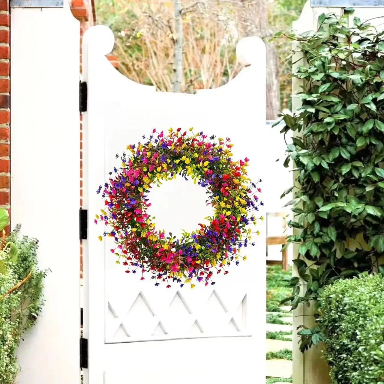 New Colorful Eucalyptus Garland Home Colorful Tea Garland Spring And Summer Decoration All Over The Star Gate Wall Hanging Piece