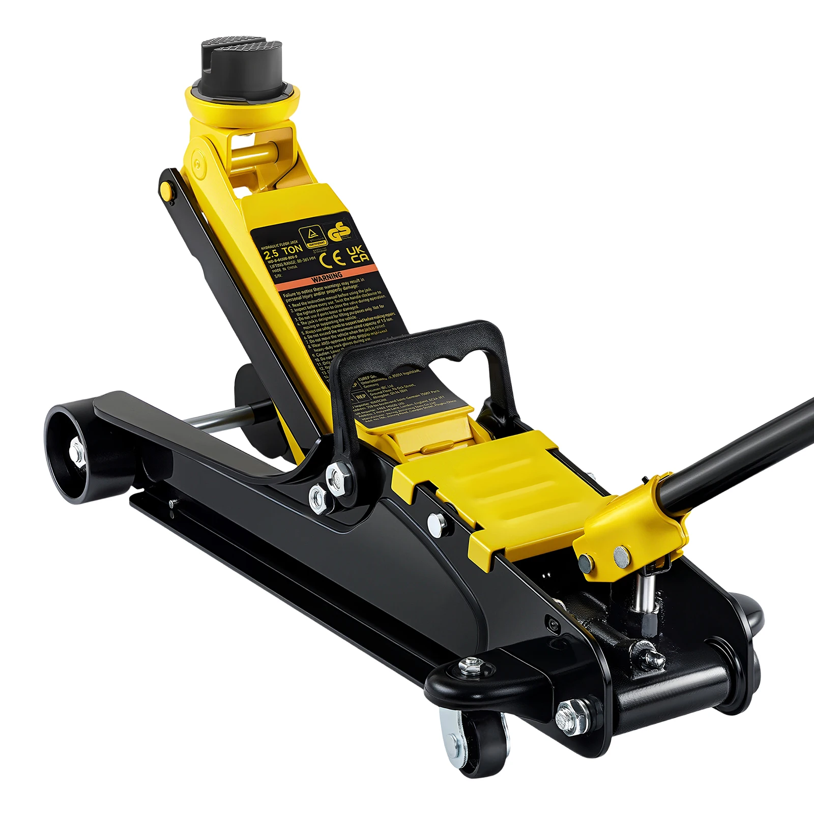 Image of SucceBuy 2,5T hydraulischer Bodenheber, pneumatischer Low-Profile-Bodenheber, robuster Racing-Bodenheber aus Stahl mit Kolben-Hebepumpe