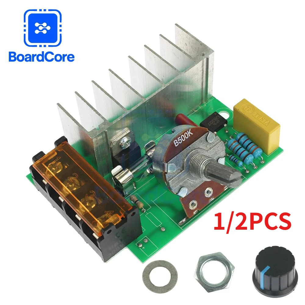 1/2pcs 220V 4000W Voltage Regulator High Power SCR Speed Controller Electronic Voltage Regulator Governor Thermostat Module
