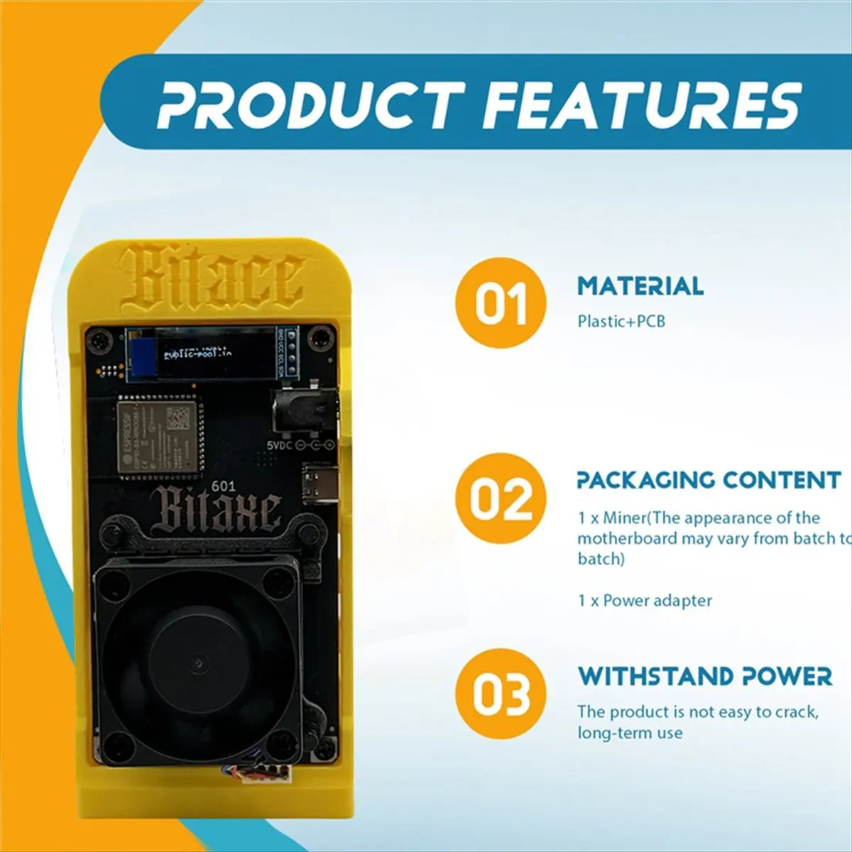 Stabile - Bitaxe Gamma 601 Doppia ventola 1.2TH/S 18-22W Bitcoin Crypto Miner BM1370 Asic Solo BTC Miner da Antminer S21Pro US PLUG