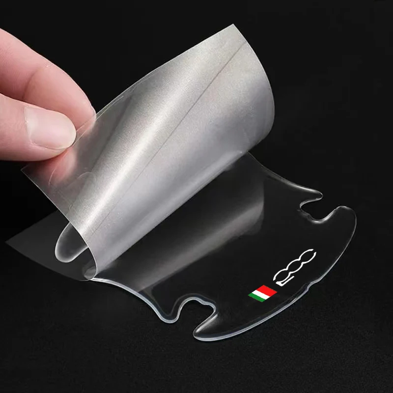 Наклейки на дверные ручки автомобиля против царапин для Fiat 500 Abarth 500x 500l 500c 500e Punto Panda Bravo Ducato, защитный аксессуар