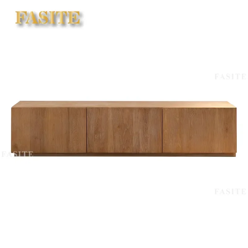 Wabi Sabi Solid Wood Floor Cabinet Long TV Stand Commercial Display Storage Unit Designer Low Console Table for Living Room