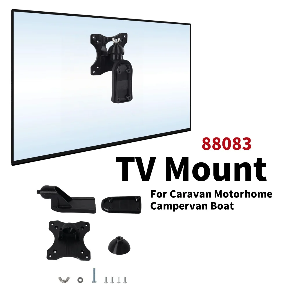 

RV TV Mount Pivoting TV Bracket Wall Mount Black RV Interior TV Accessories For Caravan Motorhome Campervan Boat 88083