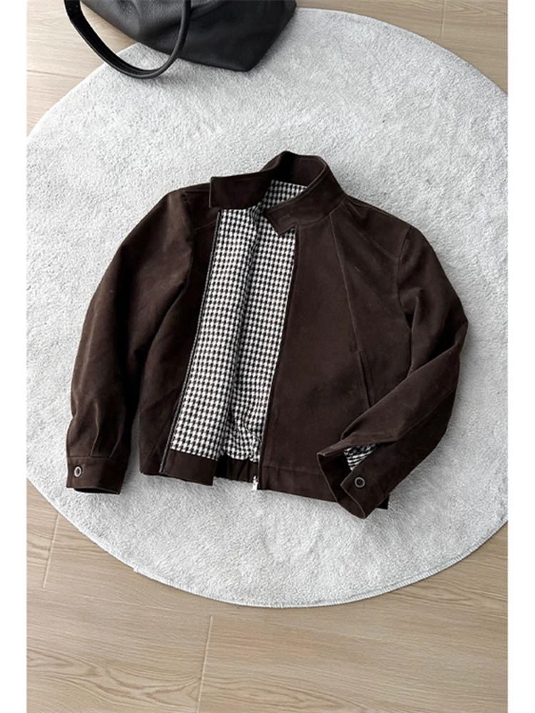 

American Sle Vintage Double-Sided Wear Harington Jaet Men's ort Stand Collar Autumn Winter Cheered Outerwear