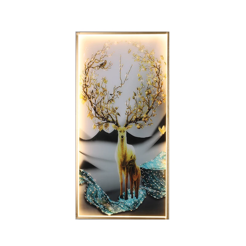 SOFITY Wall Sconces Lamps Contemporary Deer Figure LED Rectangle Mural Light Creative For Home