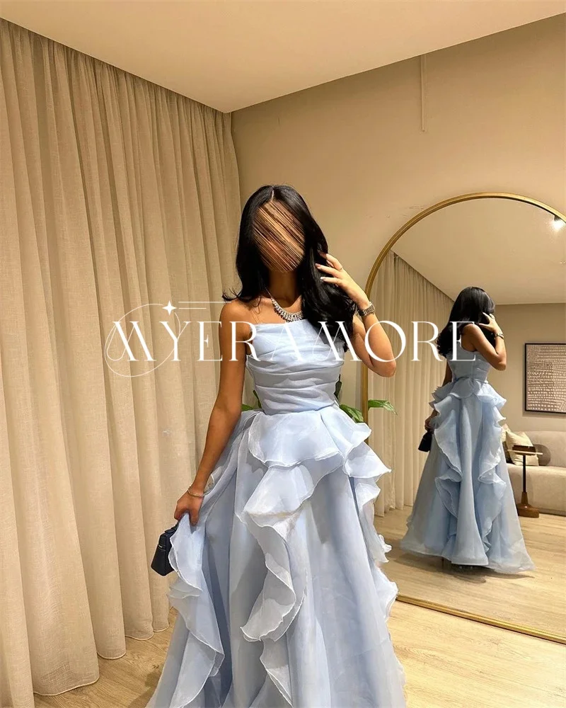 ชุดแต่งงานผ้าทูลล์ทรงเอไลน์แบบมีชั้นหลายชั้น ดีไซน์หรูหรา สำหรับเจ้าสาว แบบไร้สาย ผ้าเครป ยาวกรอมพื้น ชุดราตรีออกงาน สามารถสั่งตัดได้ (vestidos de novia)