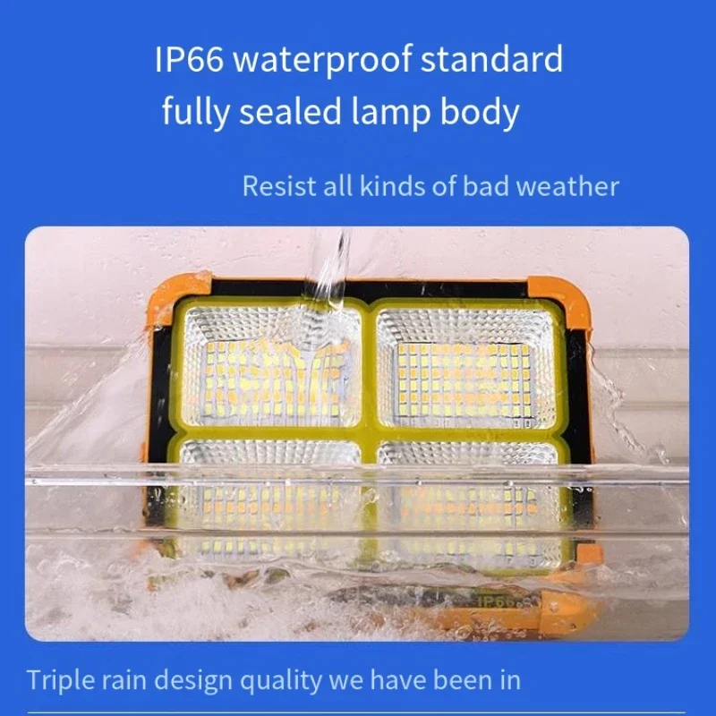 Superbright 1000watt Portable Camping Tent Lamp USB Rechargeable LED Solar Flood Light Outdoor waterproof Work Repair Lighting