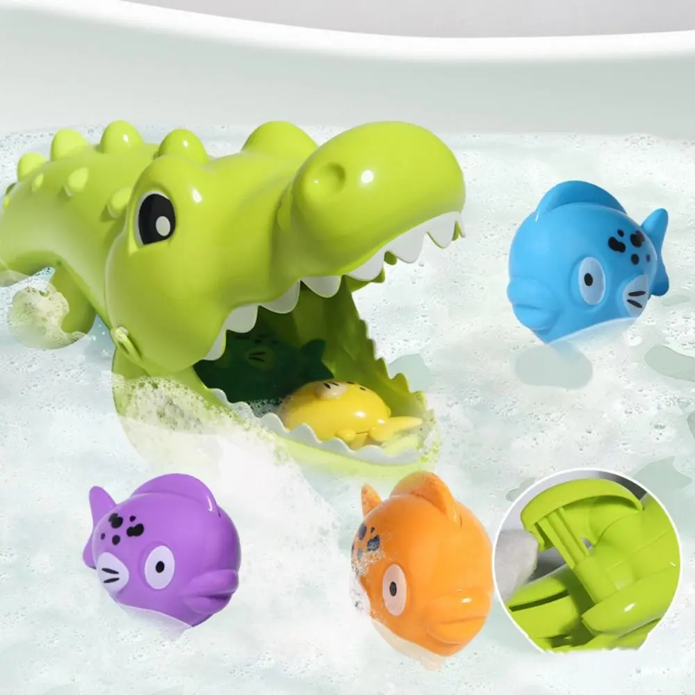 Big Crocodile Bathroom Bathing Toy Eating Small Fish Multiple Types Water Playing Toys Fashion Cartoon Crocodile Water Toy