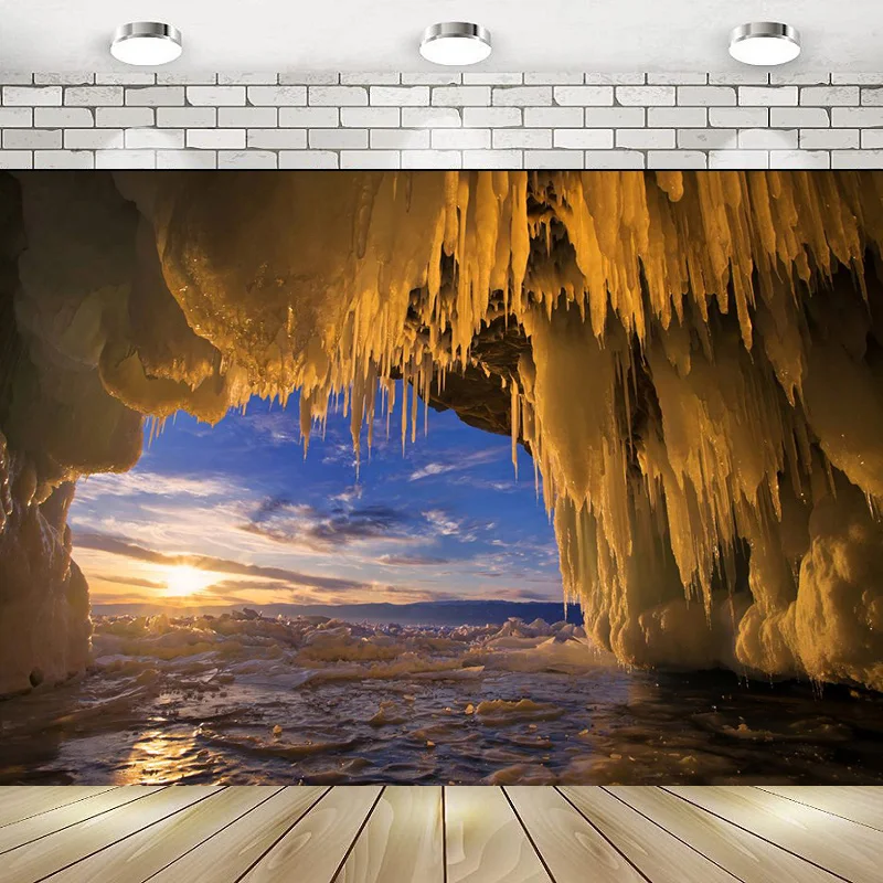 Caves Around The World Stalactite valley The Great Wall Happy Birthday Party Photography Backdrop Background Banner Decoration