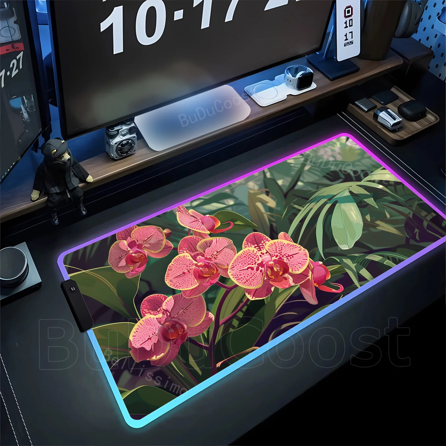 RGB Orchid HD Mouse Pad Gaming Flower New Custom Large Mousepad Playmat Mouse Mat Non-Slip Carpet Natural Rubber Soft Table Mat