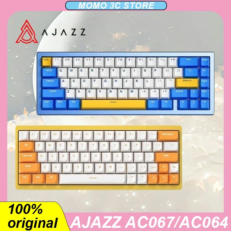 

AJAZZ AC067/AC064 Mechanical Keyboard Tri-mode Wireless Customized Keyboards Hot swappable Bluetooth RGB PC Accessory Gift