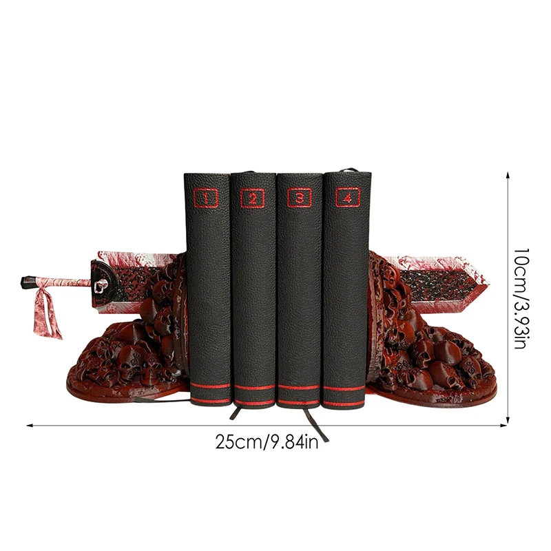 Dragon Slayer\'s Furious Bookend Berserk Bookends 3D Skulls Sword Bookshelf Desktop Resin Craft Ornament Artwork Home Decoration
